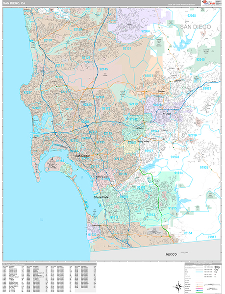 San Diego Map Premium Style